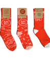 Aunt Flow 3-Pack Sock Bundle featuring Aunt Flow logo pair, Aunt Flow tampon and pads pair, and Flow Bro pair.